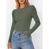 image:imageANRABESS Womens Puff Long Sleeve Shirts Fall Trendy TopsArmy Green
