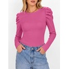 image:imageANRABESS Womens Puff Long Sleeve Shirts Fall Trendy TopsHot Pink