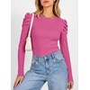 image:imageANRABESS Womens Puff Long Sleeve Shirts Fall Trendy TopsHot Pink