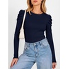 image:imageANRABESS Womens Puff Long Sleeve Shirts Fall Trendy TopsNavy Blue