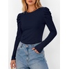 image:imageANRABESS Womens Puff Long Sleeve Shirts Fall Trendy TopsNavy Blue