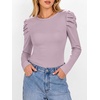 image:imageANRABESS Womens Puff Long Sleeve Shirts Fall Trendy TopsPurple