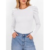image:imageANRABESS Womens Puff Long Sleeve Shirts Fall Trendy TopsWhite