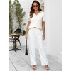 image:imageANRABESS Womens Short Sleeve Sweater Top Wool Blend Business Casual OutfitsBeige White