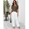 image:imageANRABESS Womens Short Sleeve Sweater Top Wool Blend Business Casual OutfitsBrown