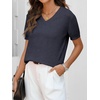 image:imageANRABESS Womens Short Sleeve Sweater Top Wool Blend Business Casual OutfitsDark Gray