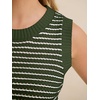 image:imageANRABESS Womens Sleeveless Sweater Vest Striped Tank TopsArmy Green White