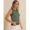 image:imageANRABESS Womens Sleeveless Sweater Vest Striped Tank TopsArmy Green White