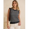 image:imageANRABESS Womens Sleeveless Sweater Vest Striped Tank TopsBlack White