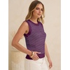 image:imageANRABESS Womens Sleeveless Sweater Vest Striped Tank TopsDark Magnta Blue