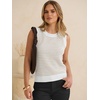 image:imageANRABESS Womens Sleeveless Sweater Vest Striped Tank TopsWhite Apricot