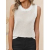 image:imageANRABESS Womens Sleeveless Sweater Vest Striped Tank TopsWhite Apricot
