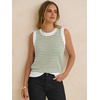 image:imageANRABESS Womens Sleeveless Sweater Vest Striped Tank TopsWhite Army Green