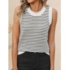 image:imageANRABESS Womens Sleeveless Sweater Vest Striped Tank TopsWhite Black