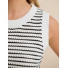 image:imageANRABESS Womens Sleeveless Sweater Vest Striped Tank TopsWhite Black