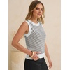 image:imageANRABESS Womens Sleeveless Sweater Vest Striped Tank TopsWhite Black