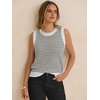 image:imageANRABESS Womens Sleeveless Sweater Vest Striped Tank TopsWhite Black