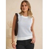 image:imageANRABESS Womens Sleeveless Sweater Vest Striped Tank TopsWhite Light Blue