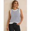 image:imageANRABESS Womens Sleeveless Sweater Vest Striped Tank TopsWhite Navy Blue