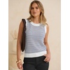 image:imageANRABESS Womens Sleeveless Sweater Vest Striped Tank TopsWhite Navy Blue