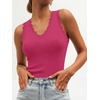 image:imageANRABESS Womens Summer V Neck Tank Tops Sleeveless SweatersHot Pink