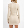 image:imageANRABESS Womens Sweater Dress Turtleneck Long Sleeve Fall Mini DressesBeige
