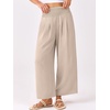 image:imageANRABESS Womens Wide Leg Palazzo Pants with PocketsAlmond