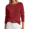 image:imageANRABESS Women Long Sleeve Rolled Neck Fall Lightweight Sweaters TopBrick Red