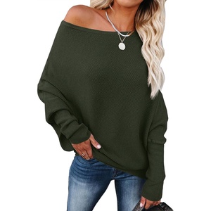image:imageANRABESS Off The Shoulder Sweater Oversized Fall Going Out TopsArmy Green