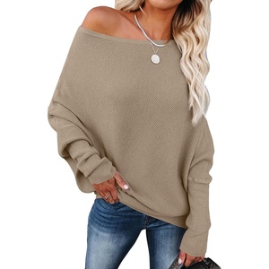 image:imageANRABESS Off The Shoulder Sweater Oversized Fall Going Out TopsBright Tan