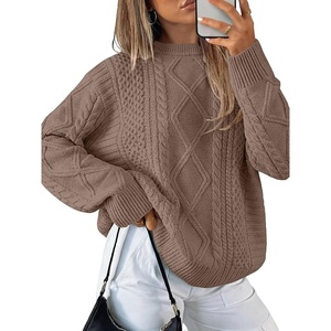 image:imageANRABESS Sweaters for Women Oversized Cable Knit Pullover Fall OutfitsCoffee