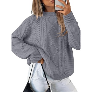 image:imageANRABESS Sweaters for Women Oversized Cable Knit Pullover Fall OutfitsDeep Grey