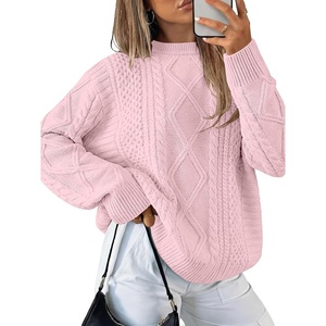image:imageANRABESS Sweaters for Women Oversized Cable Knit Pullover Fall OutfitsLight Pink