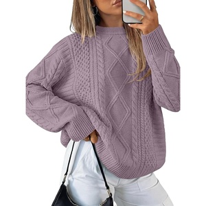 image:imageANRABESS Sweaters for Women Oversized Cable Knit Pullover Fall OutfitsPurple