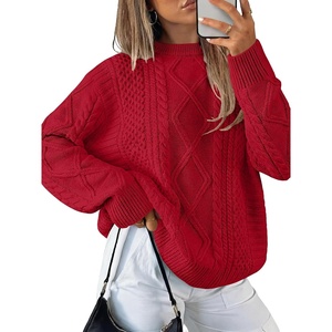 image:imageANRABESS Sweaters for Women Oversized Cable Knit Pullover Fall OutfitsRed