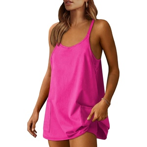 image:imageANRABESS Women Athletic Dress Summer Tennis Workout Built in ShortsHot Pink