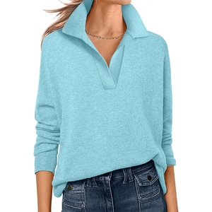 image:imageANRABESS Women Polo V Neck Lightweight Fall SweatersLight Blue
