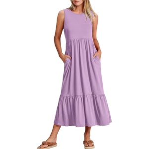 image:imageANRABESS Women Summer Sleeveless Maxi Dresses Casual Flowy Tiered SundressLilac