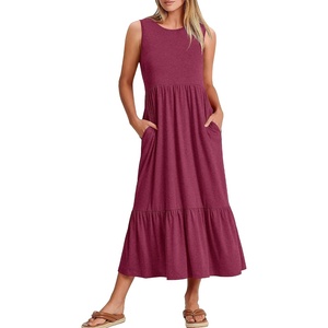 image:imageANRABESS Women Summer Sleeveless Maxi Dresses Casual Flowy Tiered SundressPurple