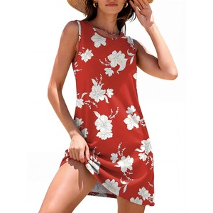 image:imageANRABESS Women Swimsuit Cover Up Summer Bathing SuitsRed White Peonies