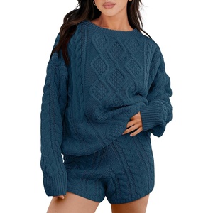 image:imageANRABESS Womens 2 Piece Outfits Fall Sweater Lounge SetsTeal