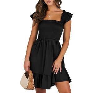 image:imageANRABESS Womens Casual Summer Dress Boho Smocked Beach Cute Teen SundressBlack