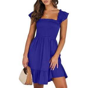 image:imageANRABESS Womens Casual Summer Dress Boho Smocked Beach Cute Teen SundressRoyal Blue