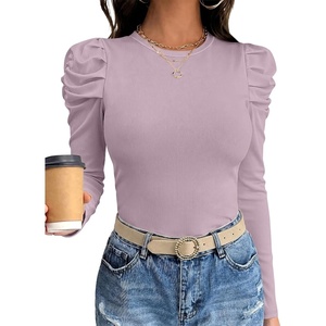 image:imageANRABESS Womens Puff Long Sleeve Shirts Fall Trendy TopsPurple