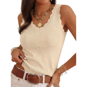 image:imageANRABESS Womens Summer V Neck Tank Tops Sleeveless SweatersParchment