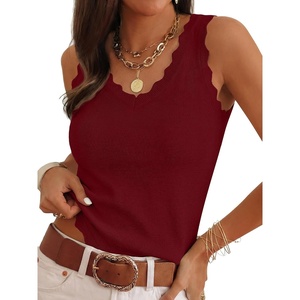 image:imageANRABESS Womens Summer V Neck Tank Tops Sleeveless SweatersWine Red