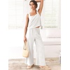 image:imageANRABESS 2 Piece Linen Set for Women Summer OutfitsWhite