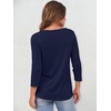 image:imageANRABESS 34 Sleeve Henley Tops for Women Button ShirtsDark Blue