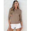image:imageANRABESS 34 Sleeve Henley Tops for Women Button ShirtsKhaki