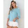 image:imageANRABESS 34 Sleeve Henley Tops for Women Button ShirtsLight Blue